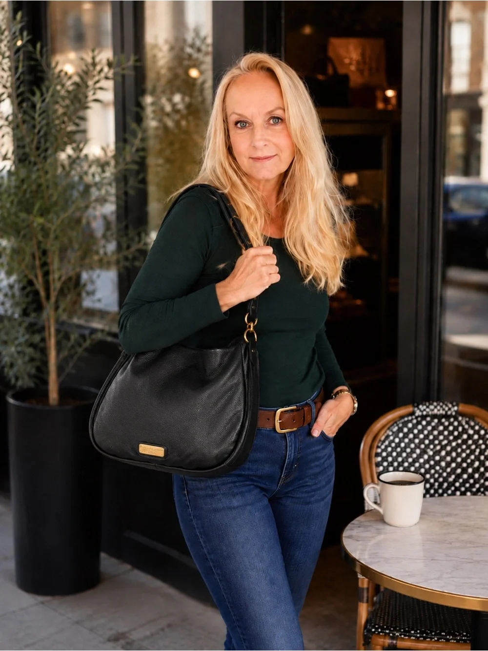Marc by Marc Jacobs Q Workwear Hobo Black Pebbled Leather Shoulder Bag